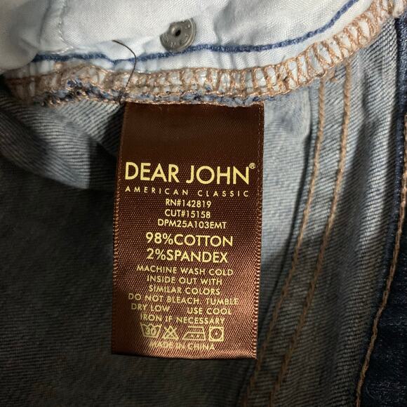 Dear John Playback Cuffed Cropped Straight Leg Jeans Distressed Blue Women's 25 - Picture 9 of 9